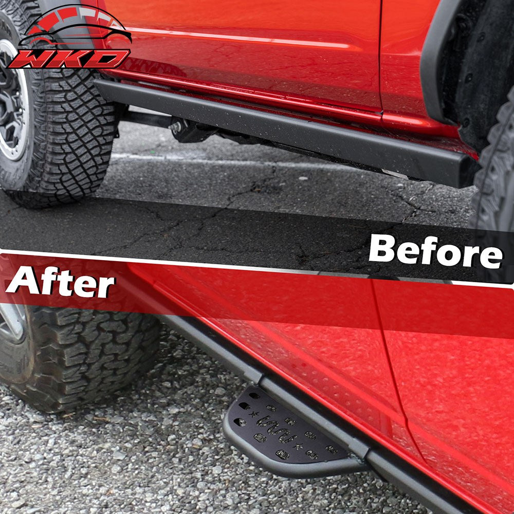 21-26 Ford Bronco 2/4 Door Rock Rail Side Steps Tungsten Steel Black Pair | Wholesale
