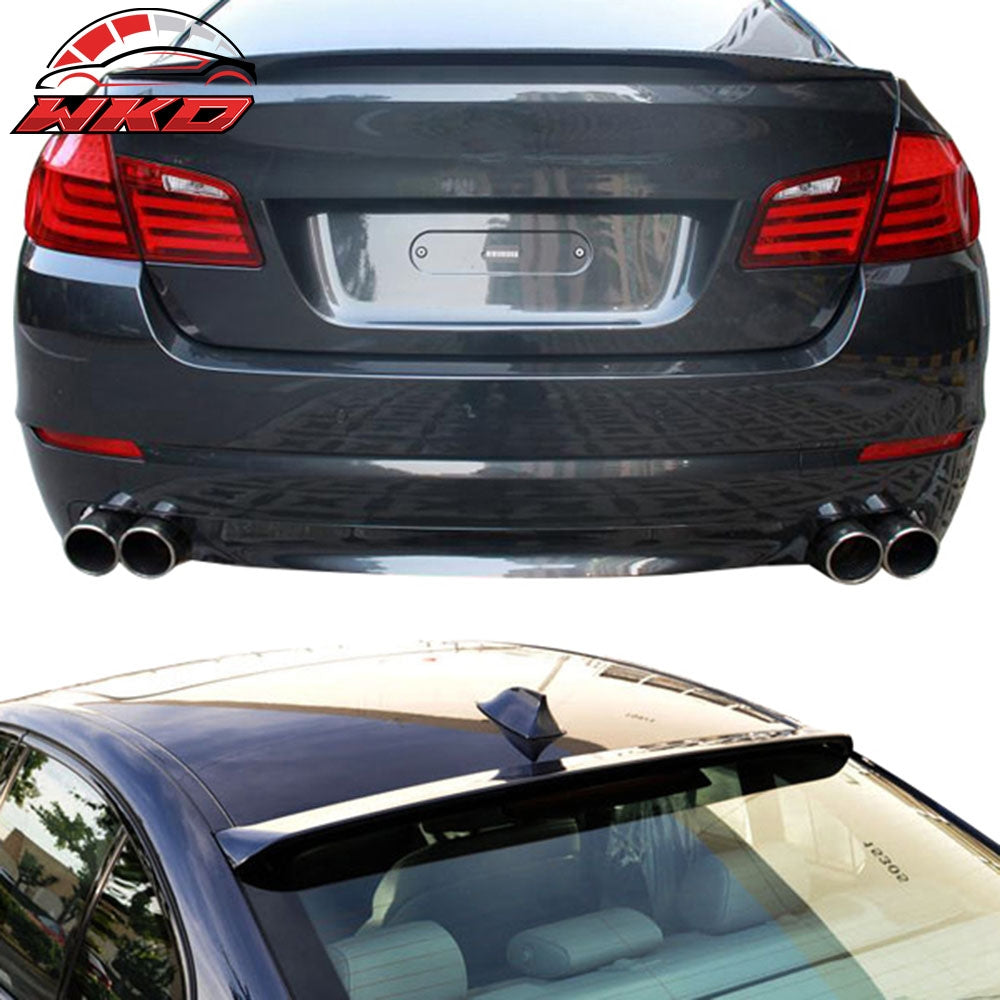 Fits 11-16 BMW F10 5-Series Sedan AC Roof + Performance Style Trunk Spoiler ABS