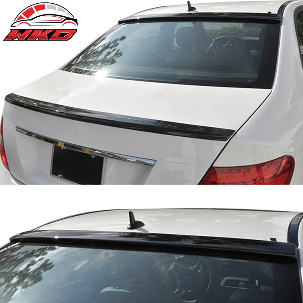 2008-14 C-Class W204 Sedan Carbon Fiber OE Roof Wing & D Type Trunk Spoiler | Wholesale - Wikond Auto
