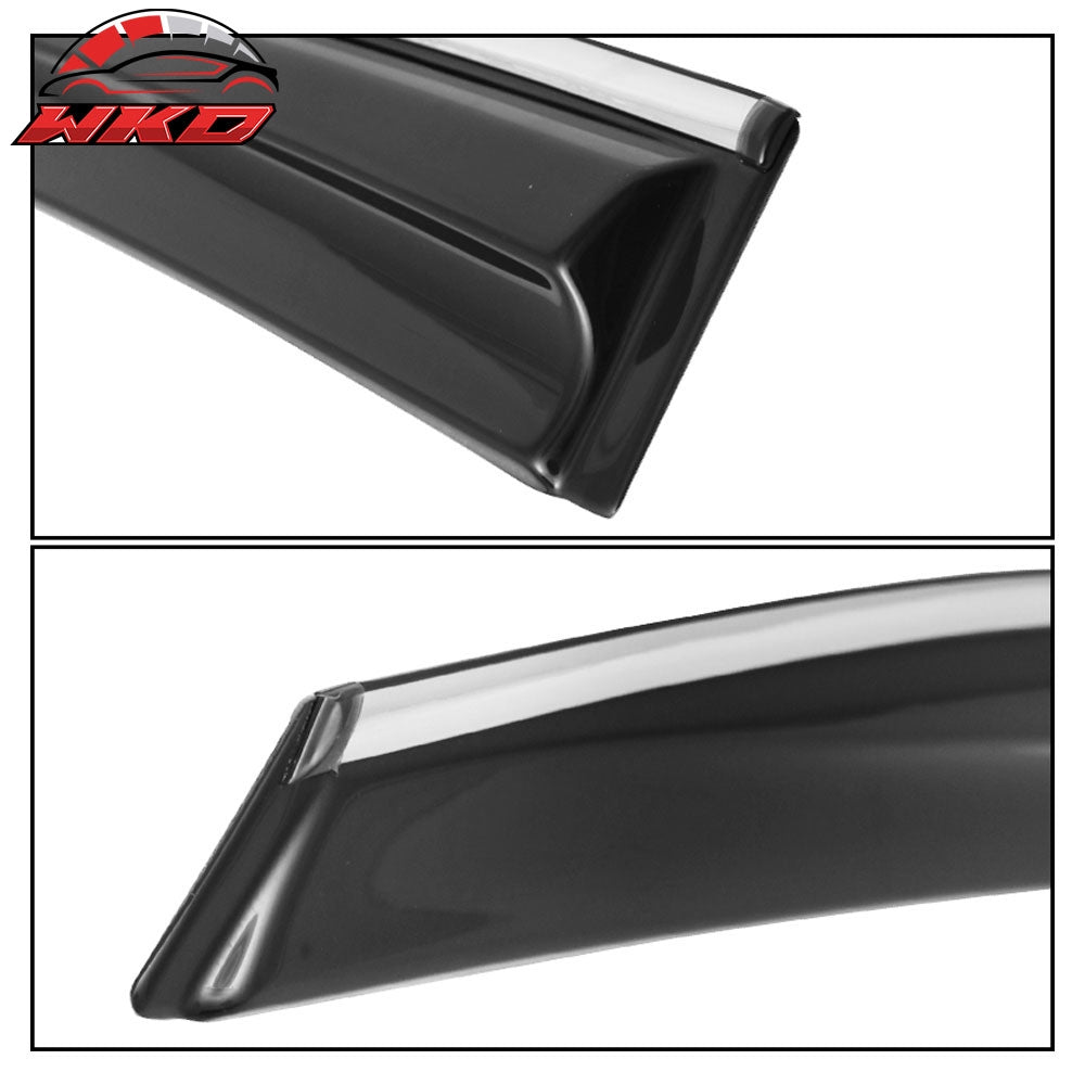 Fits 16-21 Civic X 10th Gen Sedan IKON Roof Spoiler MUG Window Visor Chrome Trim