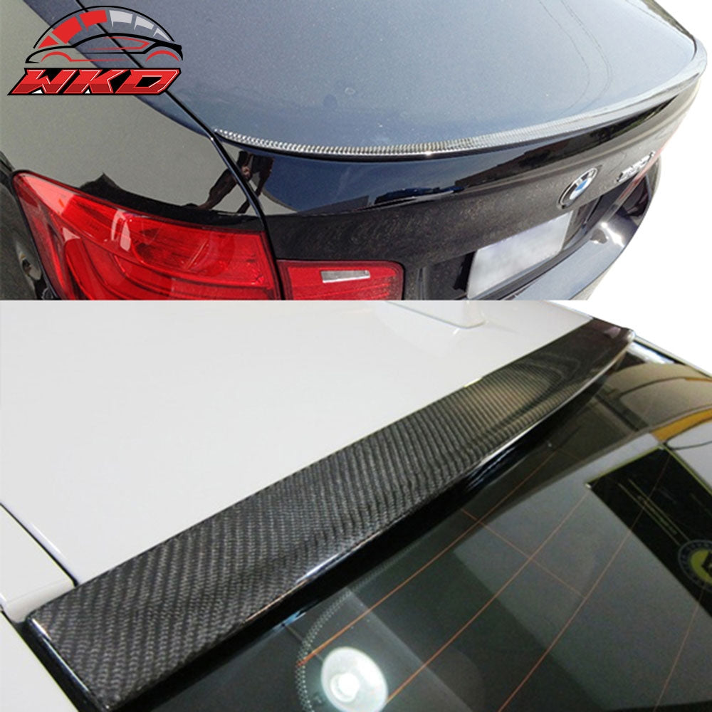 Fits 11-16 F10 Sedan CF Carbon Fiber 3D Type Roof Wing & M5 Trunk Spoiler