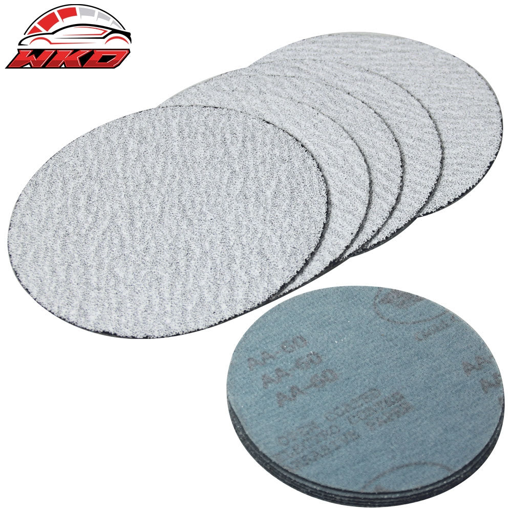 50PC 5Inch 127mm 60 Grit Auto Sanding Disc No Hole Sandpaper Sheets Sand Paper