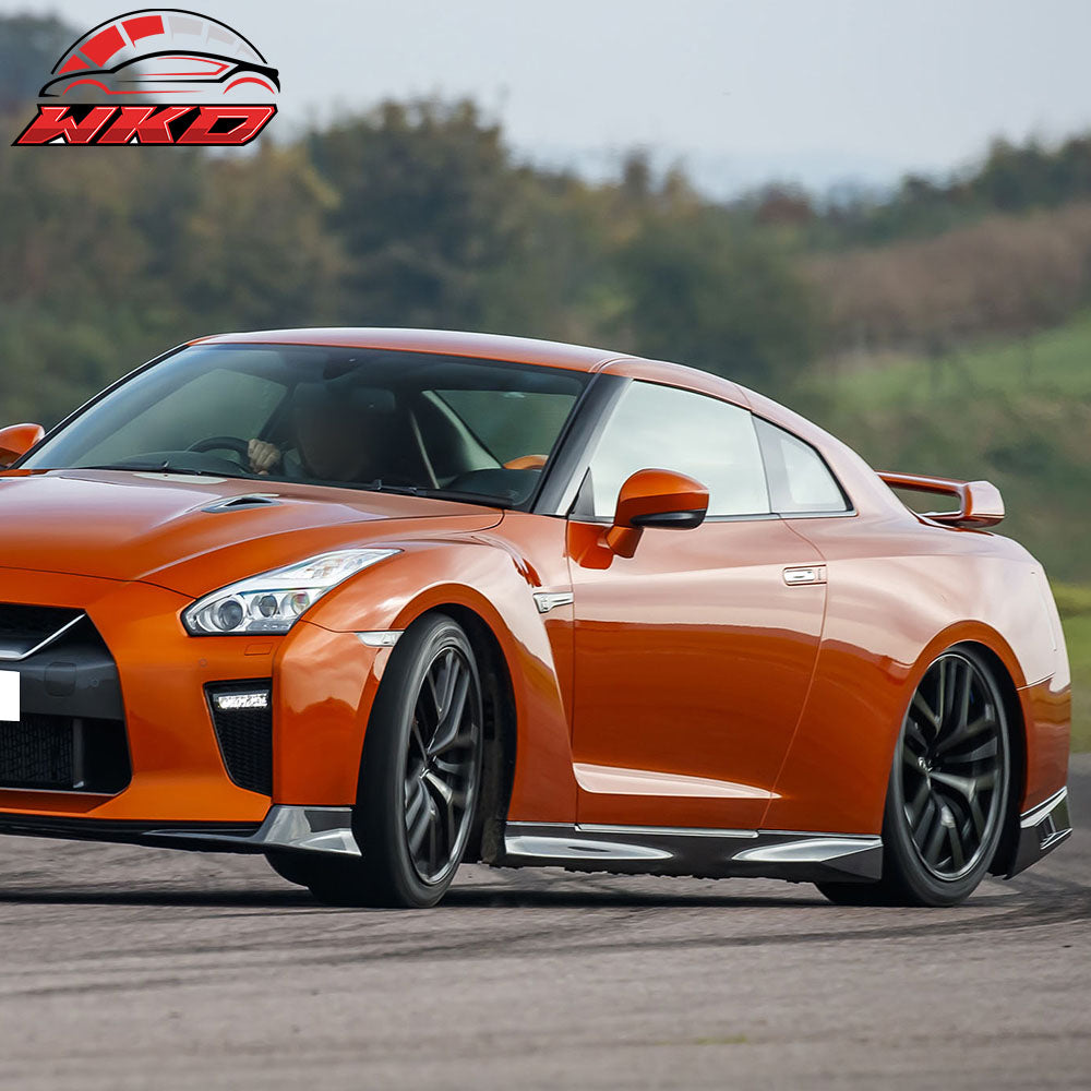 Fits 09-24 Nissan R35 GTR Upgrade 09-16 to 17+ Side Skirt Extension Rocker Panel