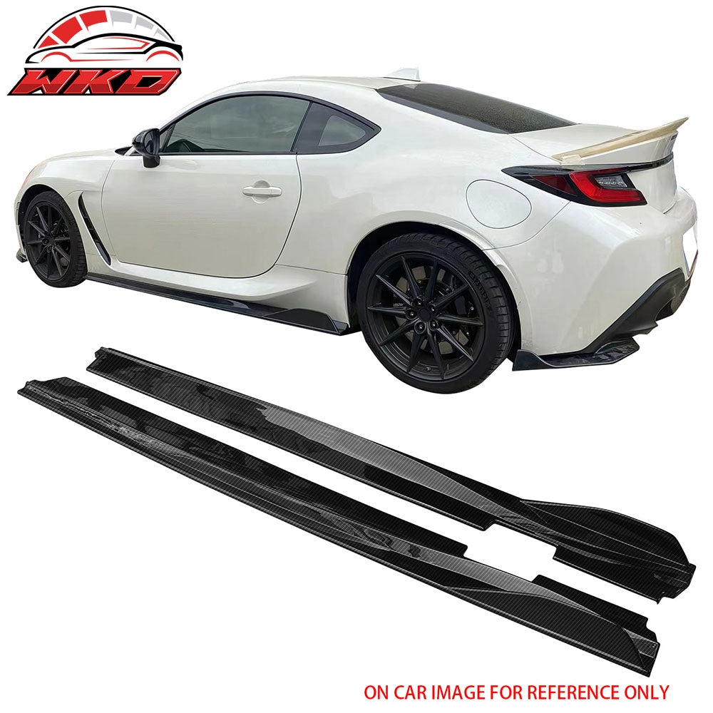 22-26 Toyota GR86/Subaru BRZ IKON V2 Side Skirts Carbon Fiber Print ABS | Wholesale - Wikond Auto