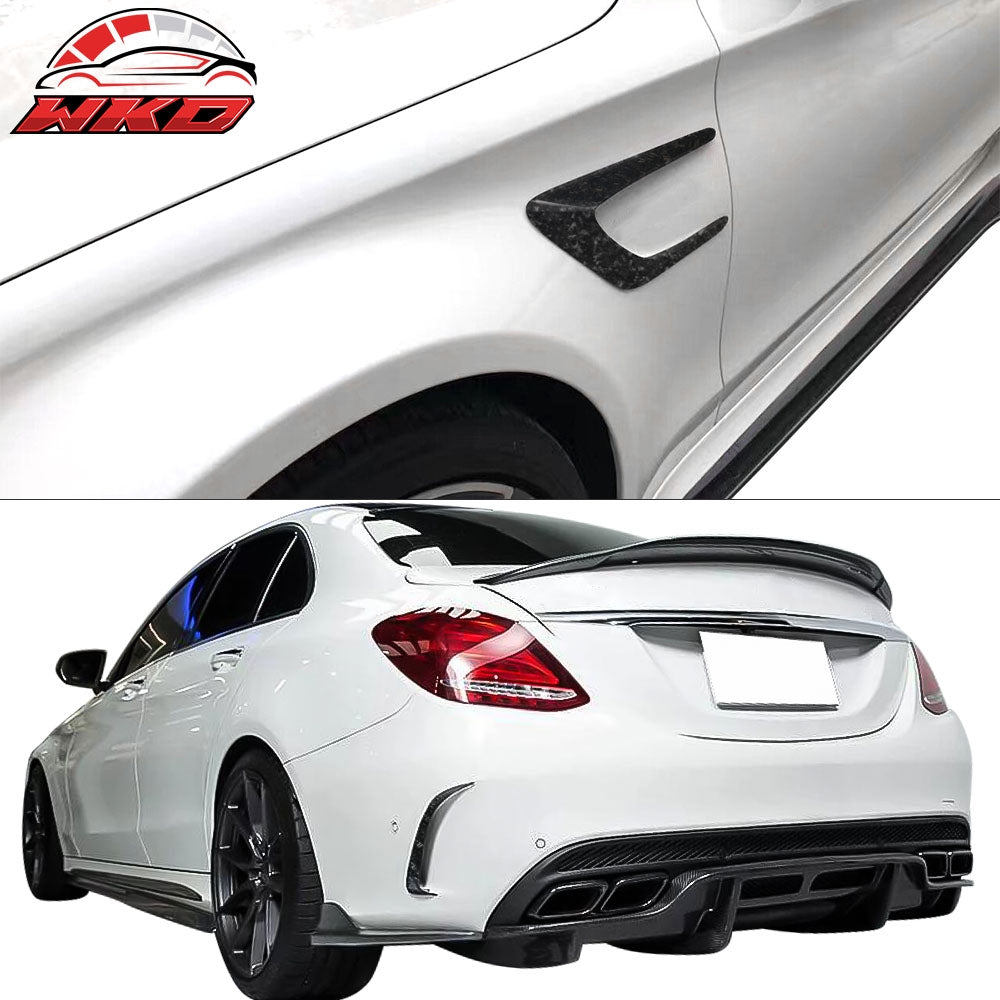 Wholesale 15-18 Bnez C-Class W205 Front + Rear Side Vents Spoiler Forged Carbon Fiber - Wikond Auto