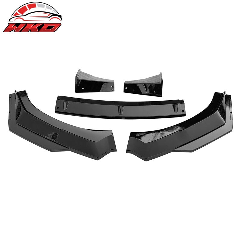 Fits 22-26 Subaru BRZ ZD8 JDM Style 5PCS Front Bumper Lip Winglet PP Gloss Black