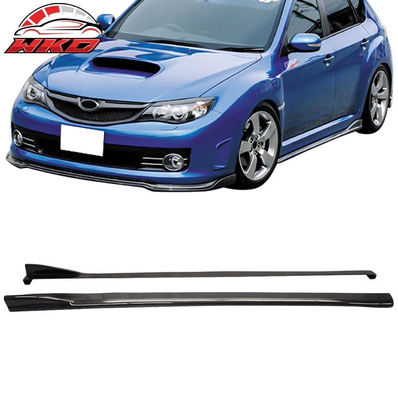 Fits 08-14 Subaru Impreza WRX STI CS Style 2PCS Side Skirts Matte Carbon Fiber