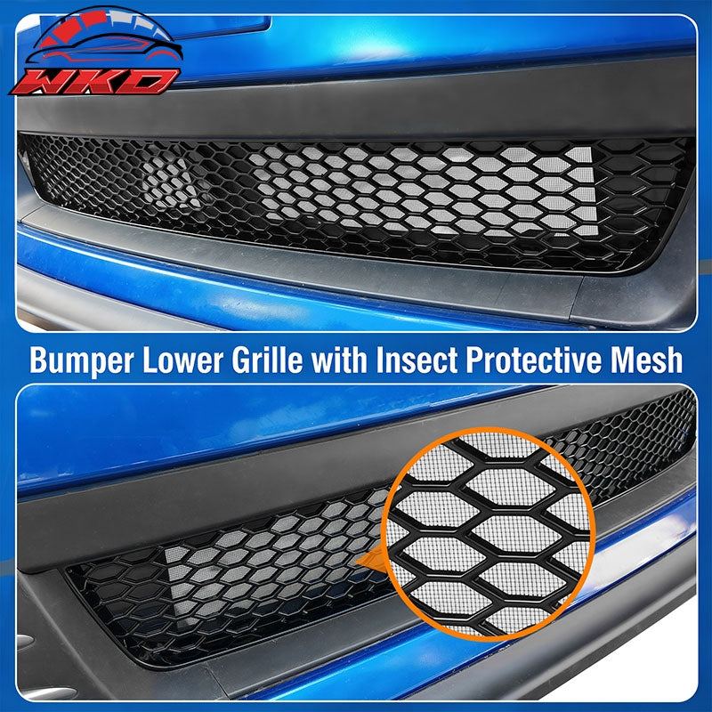 Fits 08-10 Subaru Impreza WRX STI Gloss Black Honeycomb Style Lower Grille ABS