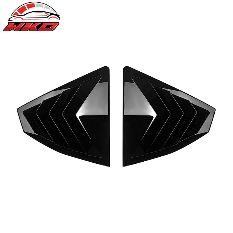 Fits 22-26 Subaru WRX IKON Style Side Window Louvers Vent Covers Gloss Black ABS