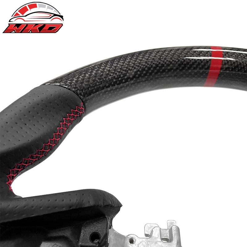 Wholesale 22-26 Subaru WRX Carbon Fiber Steering Wheel Leather W/ Red Stitch Indicator - Wikond Auto