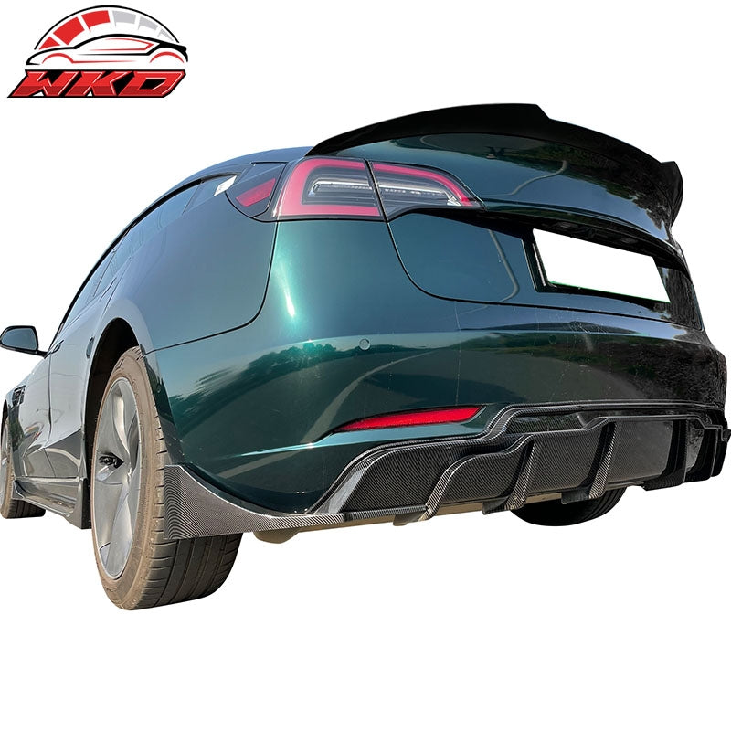 Fits 17-23 Tesla Model 3 IKON Style Rear Trunk Spoiler Wing ABS - Gloss Black