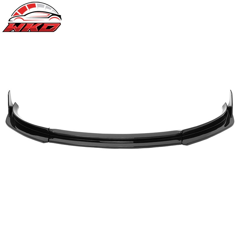 Fits 17-23 Tesla Model 3 IKON V4 3PCS Front Lip w/ V1 Winglets Gloss Black ABS
