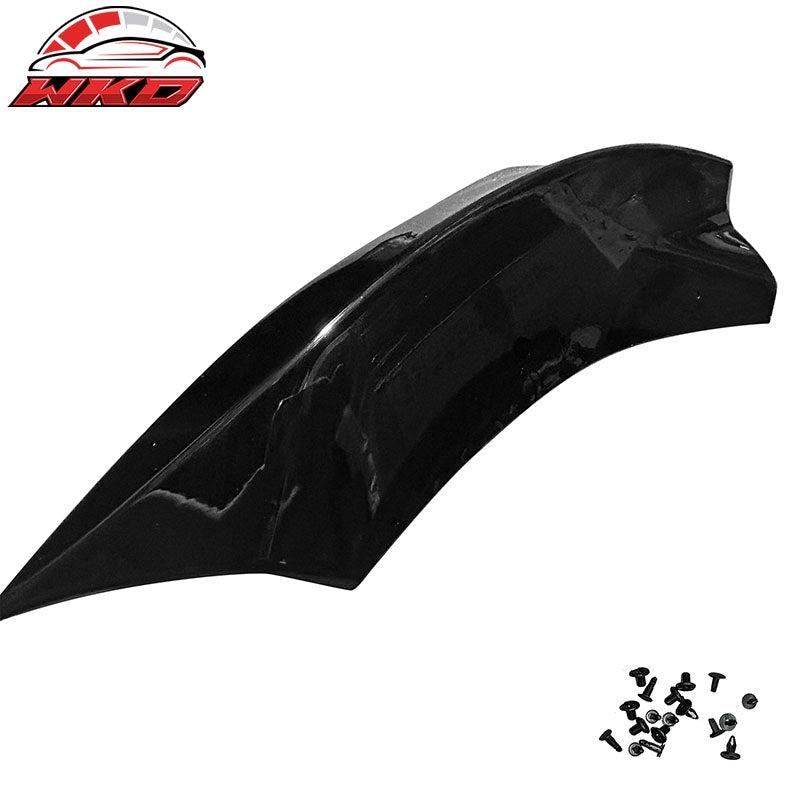 Fits 17-23 Tesla Model 3 PP Front Bumper Splitters Corner Winglets - Gloss Black