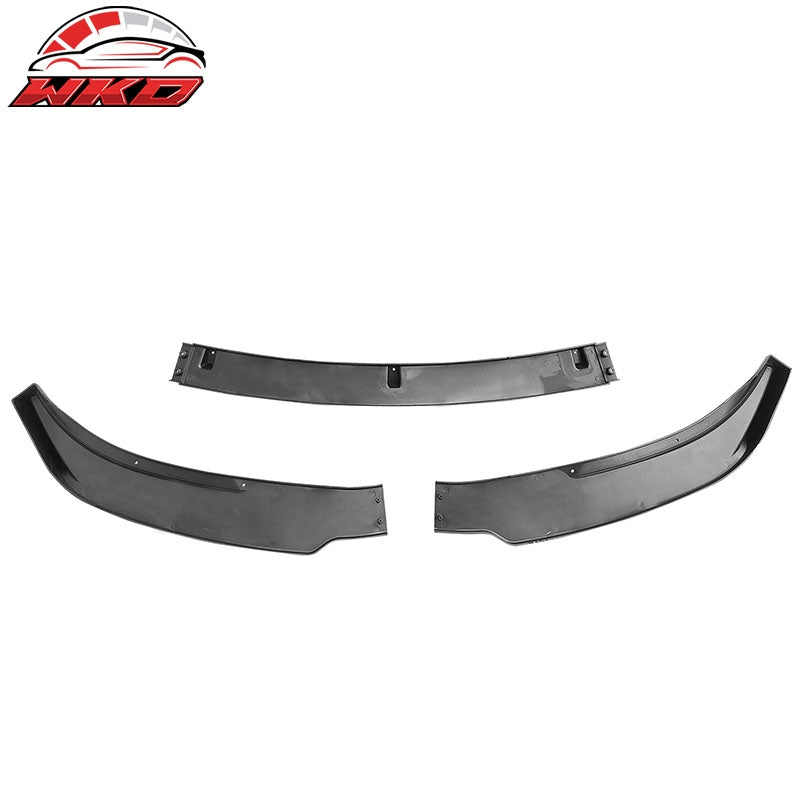 Fits 17-23 Tesla Model 3 Sedan IKON Style Front Bumper Lip PP Gloss Black - 3PCS