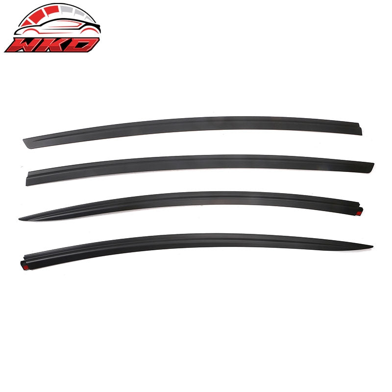 For 17-26 Tesla Model 3 ABS Tape-on Window Visor Sun Rain Guard 4PCS Matte Black