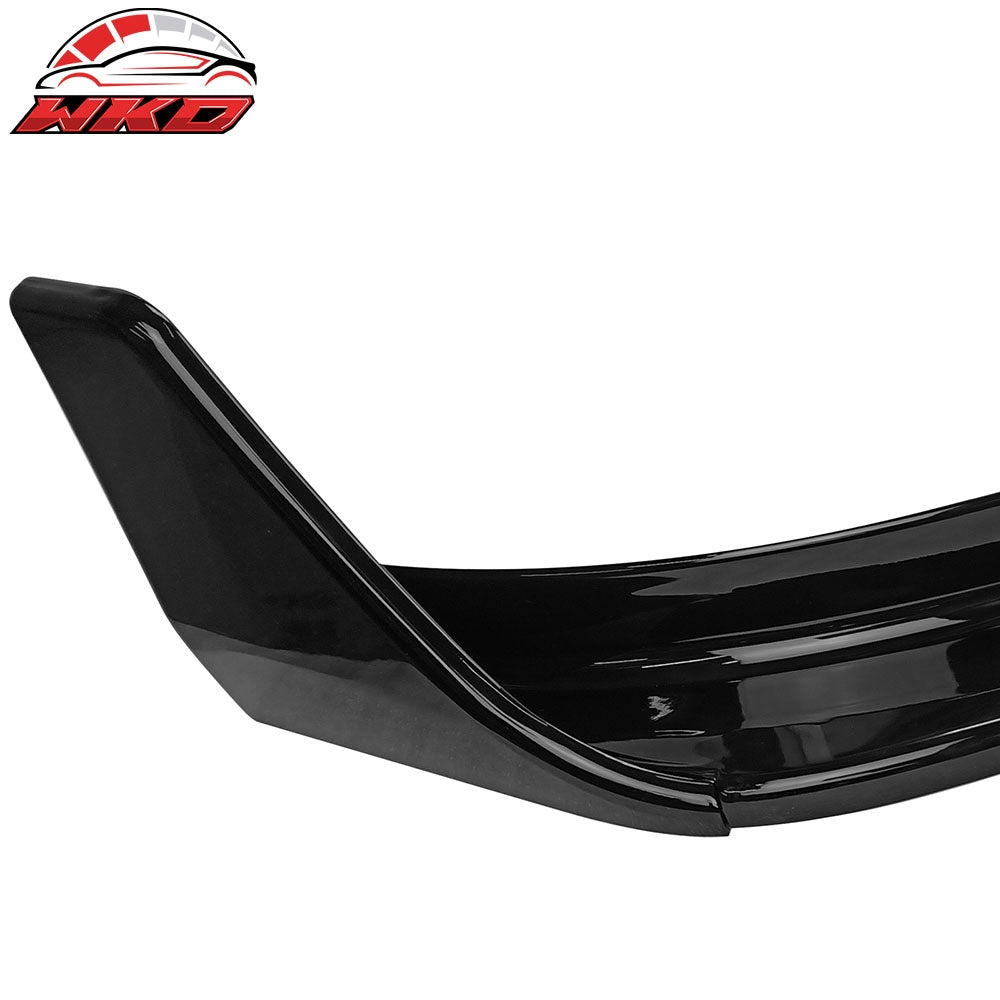 Fits 17-23 Tesla Model 3 V Style 5PCS Front Bumper Lip PP #PBSB Eclipse Black