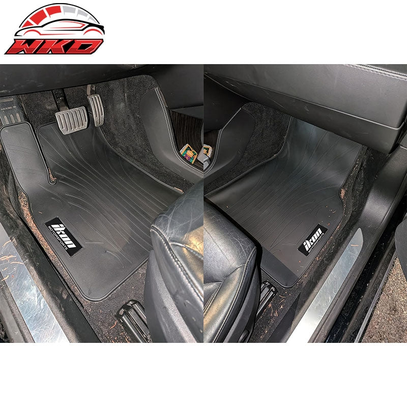 Fits 12-20 Tesla Model S Latex Car Floor Mats Liner All Weather Carpet Black 3PC