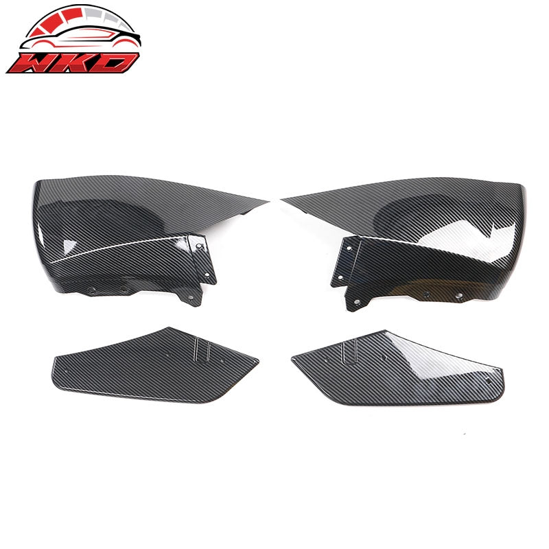 Fits 20-25 Tesla Model Y Carbon Fiber Print Rear Bumper Lip Diffuser Splitter