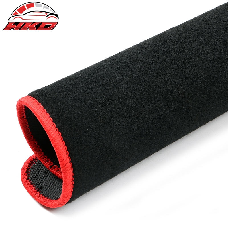 For 20-25 Tesla Model Y Floor Mats Carpet Front Rear Nylon Black W/ Red Border