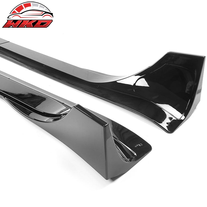 Fits 20-25 Tesla Model Y Gloss Black Side Skirts Extension Splitter Rocker Panel