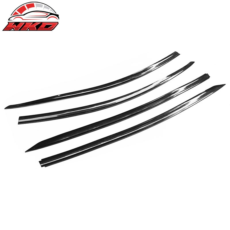 For 20-25 Tesla Model Y ABS Window Visor Sun Rain Guard Gloss Carbon Fiber Print