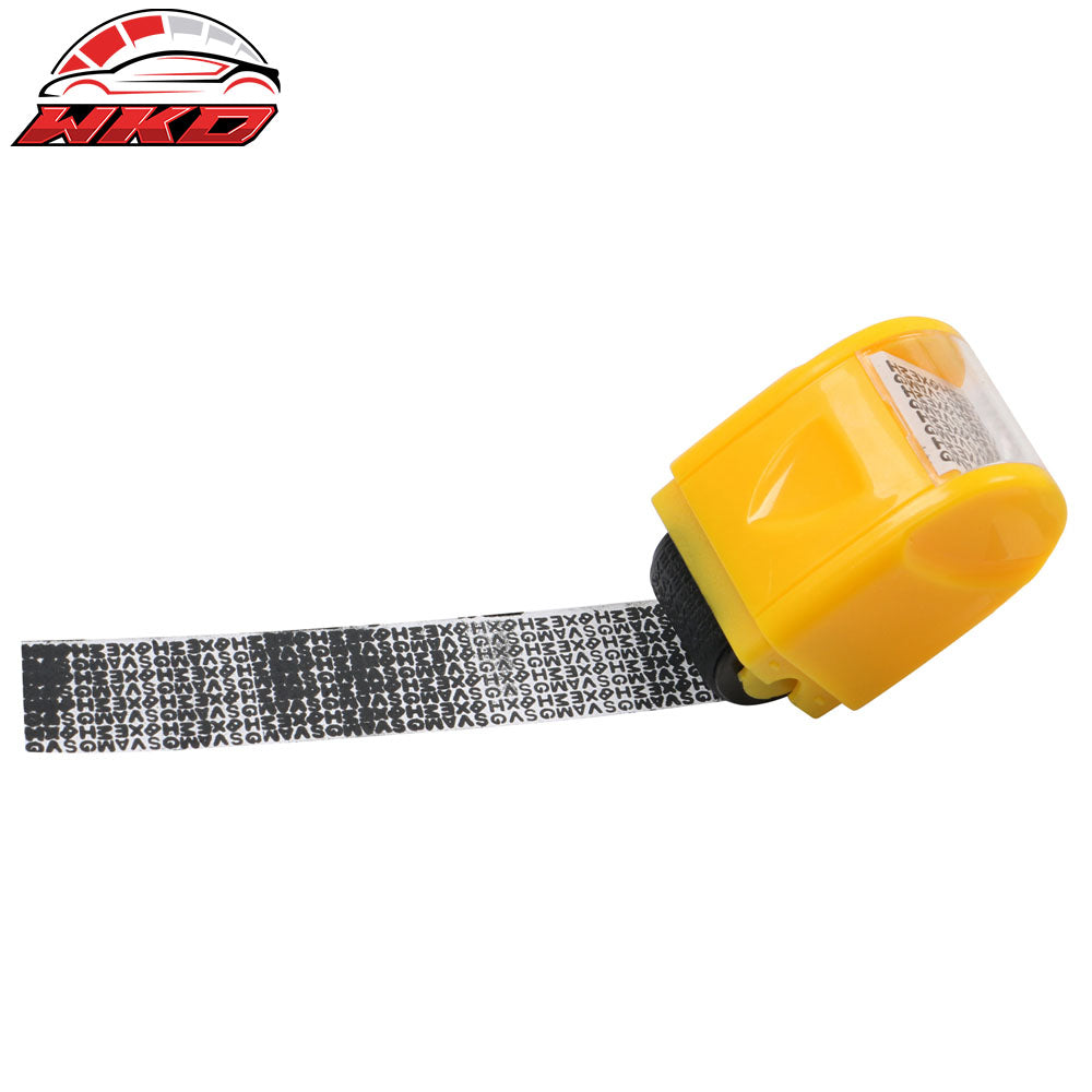 0.67 In Identify Theft Protection Guard Wide Roller Stamp w/ 3 Ink Refill Yellow
