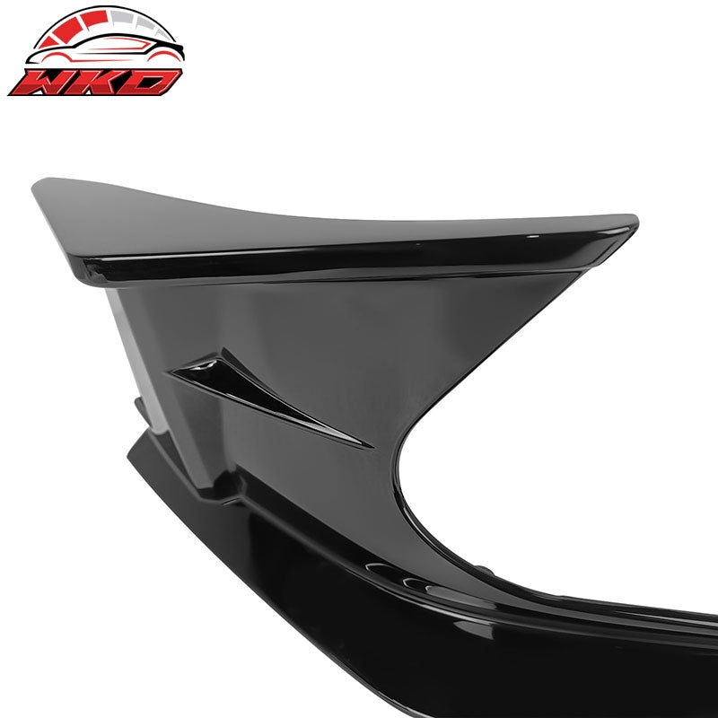 Fits 19-26 Toyota Corolla 5DR Front Bumper Canards Gloss Black ABS Side Spoiler