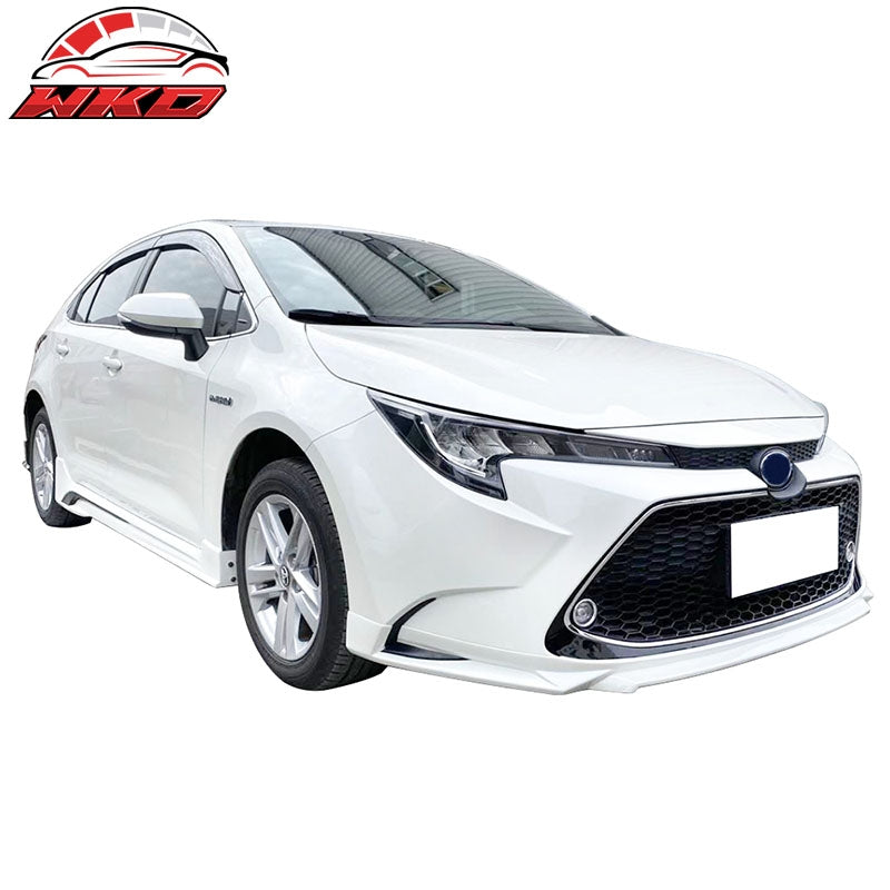 Fits 20-26 Toyota Corolla Front Bumper Lip Spoiler Matte Black PP Splitter Kit