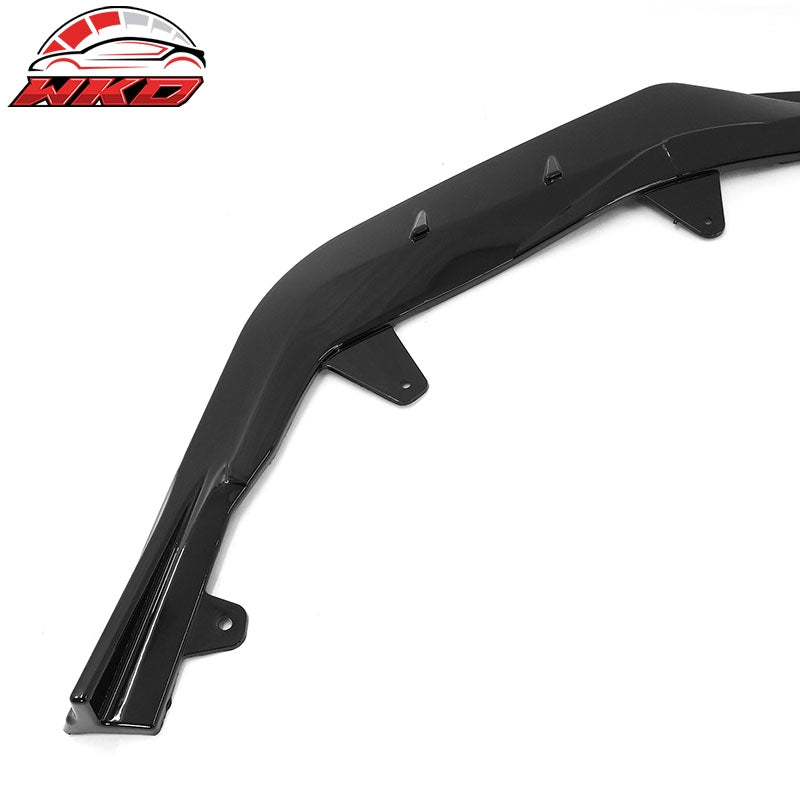 Fits 20-26 Toyota Corolla SE XSE IKON Style Gloss Black Front Bumper Lip PP 3PC