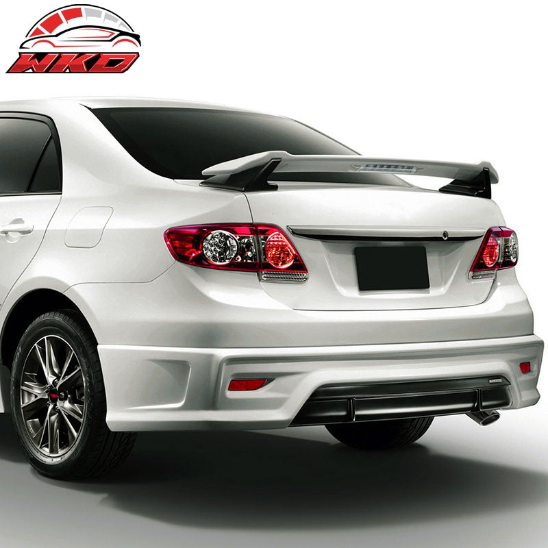 Fits 09-13 Toyota Corolla Sedan Trunk Spoiler & LED 3rd Brake Light Matte Black
