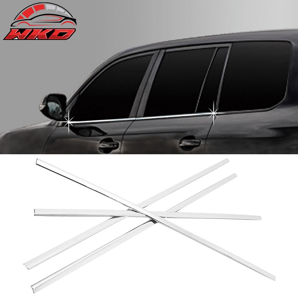 Fits 08-17 Toyota Land Cruiser 4PCS Outer Window Molding Trim Sill Seal Belt