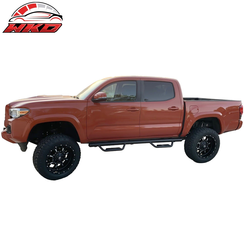 Fits 05-22 Toyota Tacoma Double/Crew Cab 2PCS Running Boards Side Step Bars Hoop