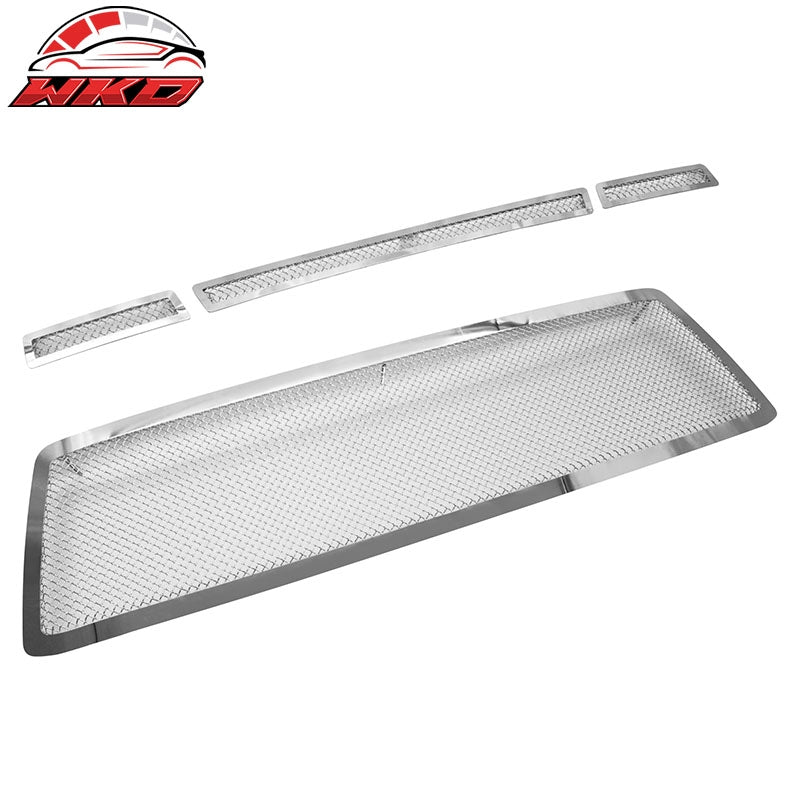Fits 10-13 Toyota Tundra Chrome Front Upper Lower Grille 4PCS Set - Mesh Style