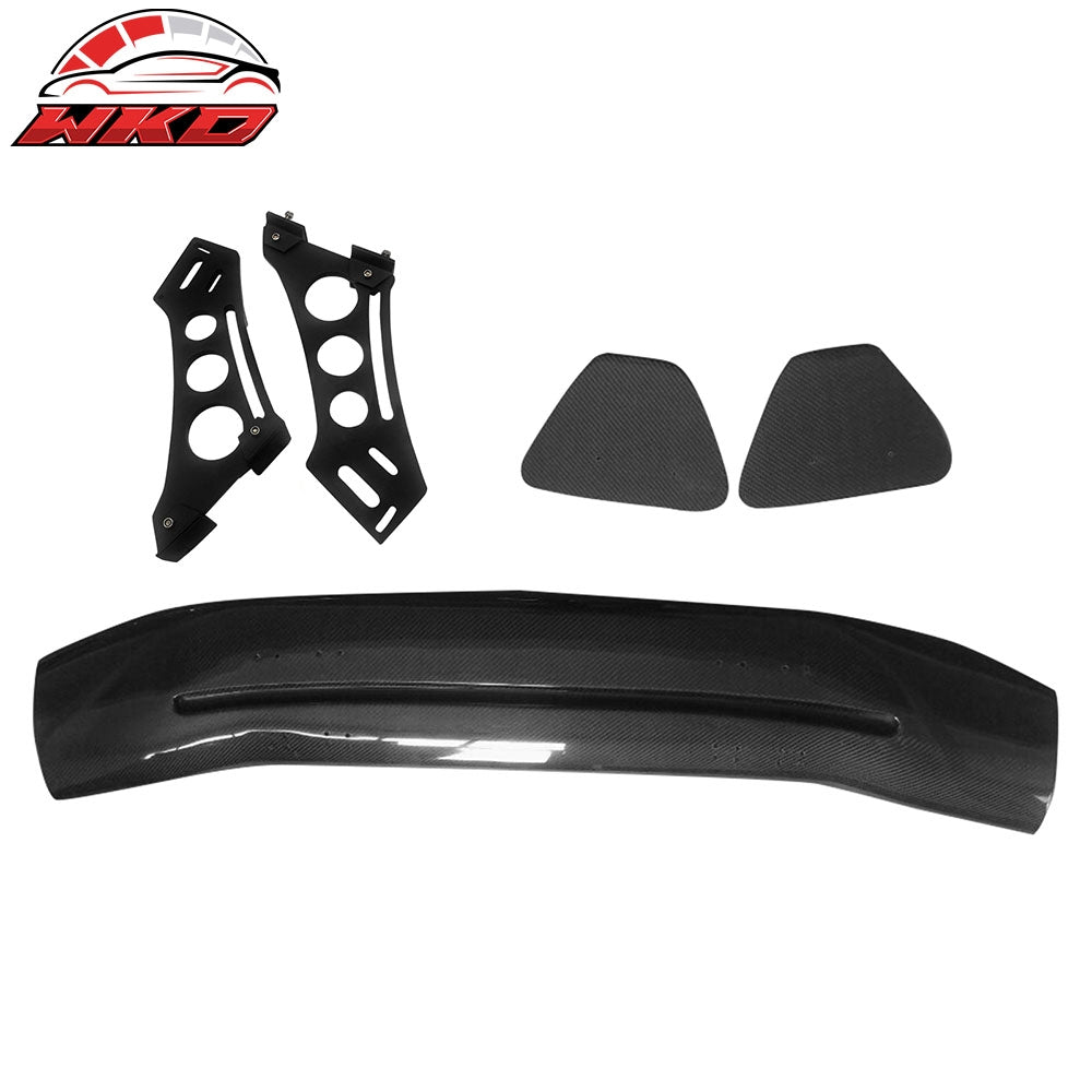 Universal 56" Inch GT Style 3D Carbon Fiber Trunk Spoiler V3 Side Plates V5 Legs