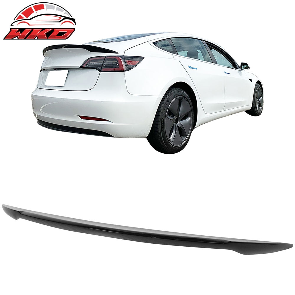Fits 17-23 Tesla Model 3 Trunk Spoiler Rear Lip Wing Spoiler ABS - Gloss Black