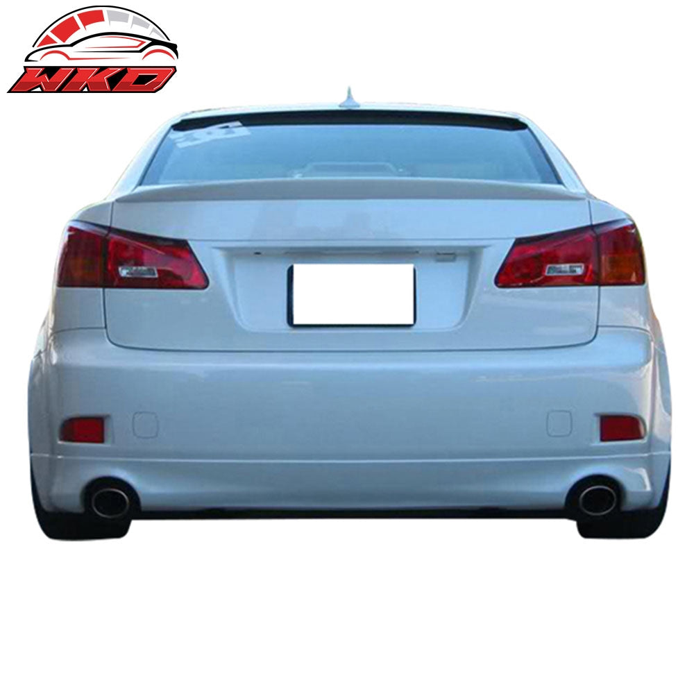 Fits 06-13 Lexus IS250 Sedan OE Style Trunk + Roof Spoiler Painted #077 White
