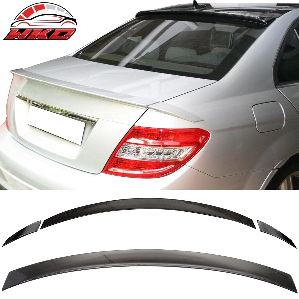 Fits 08-14 Benz C Class W204 Sedan Trunk Spoiler & Roof Wing Painted #040 Black