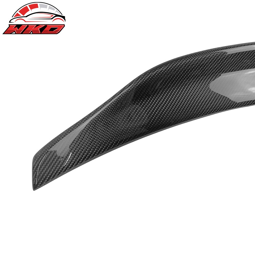 Fits 17-25 Audi A4 B9 Trunk Spoiler Real Carbon Fiber V Style Rear Deck Lid Wing