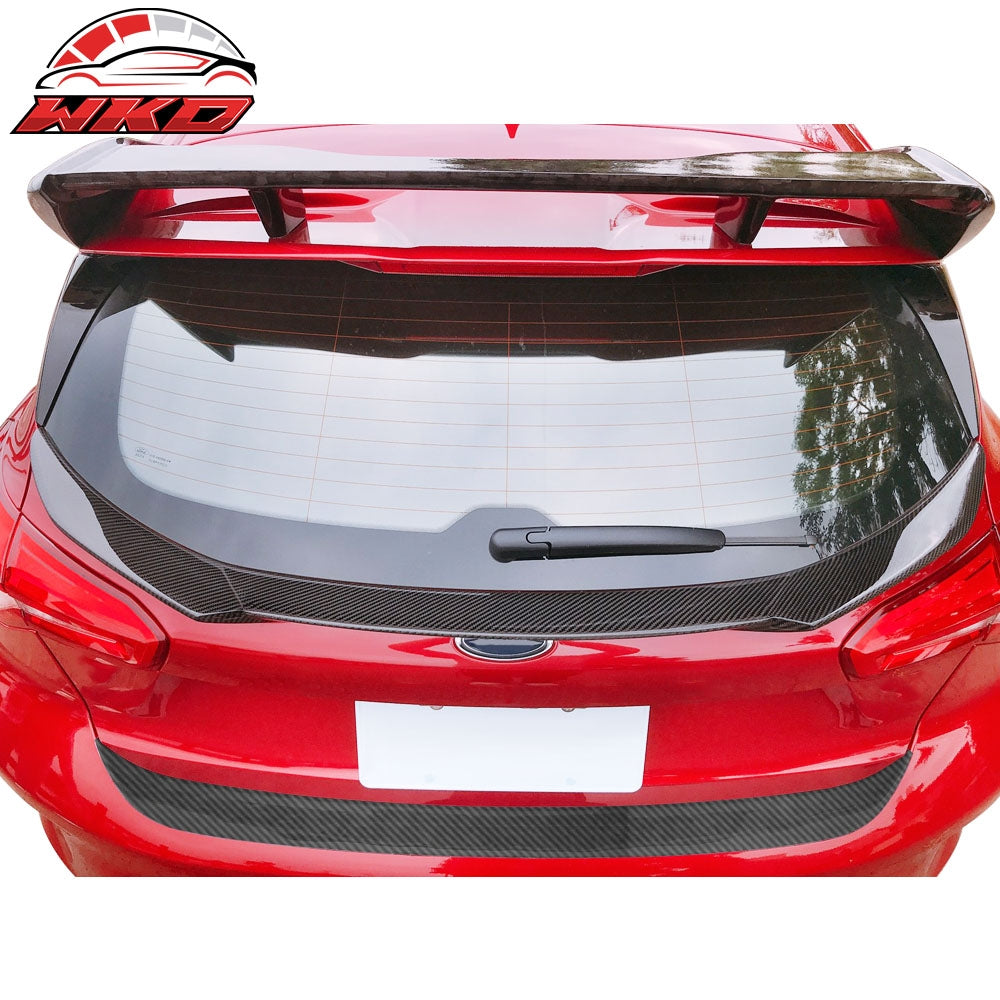 Fits 18-20 Ford Focus Hatchback V Style Rear Trunk Spoiler Wing Lip Carbon Fiber