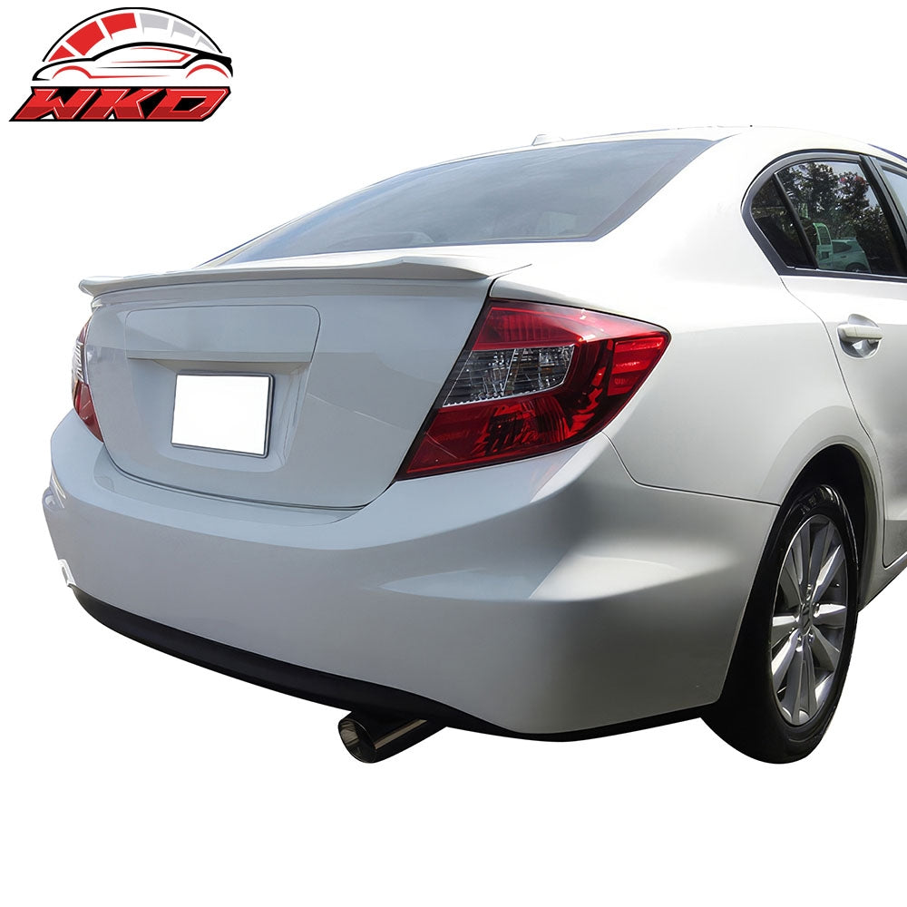 Fits 12-15 Honda Civic 9th Sedan Modulo Style Trunk Spoiler Painted #NH578 White