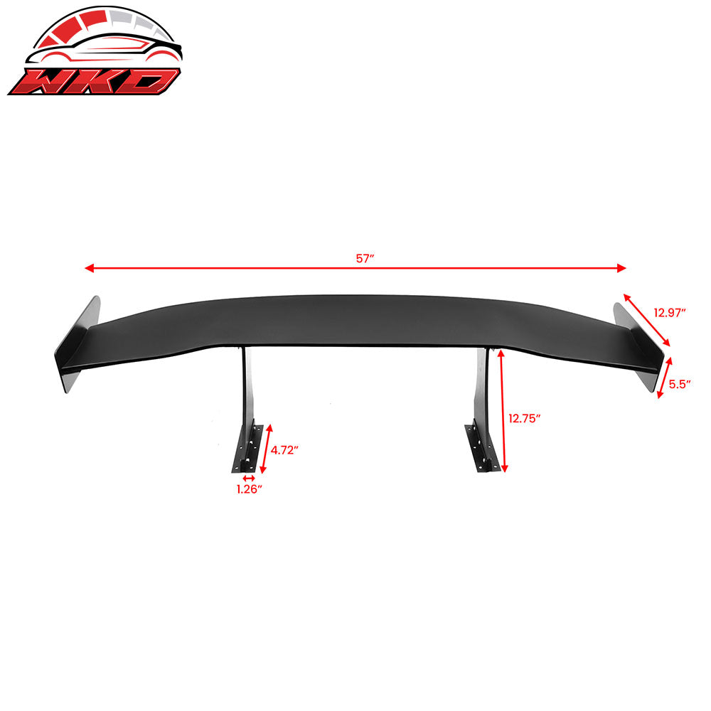 Universal 57" GT Trunk Spoiler Adjustable Rear Racing Wing (V4B Leg + V4A Plate)