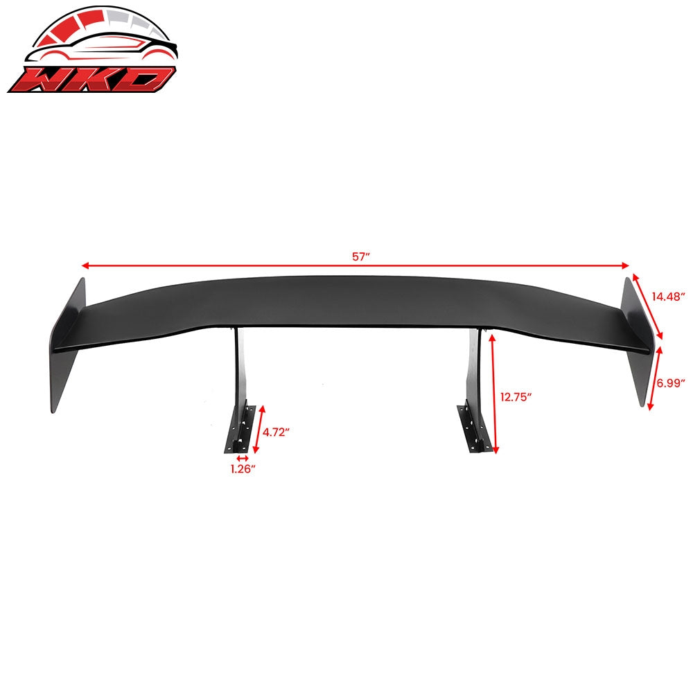 Universal 57" GT Trunk Spoiler Adjustable Rear Racing Wing (V4B Leg + V4D Plate)
