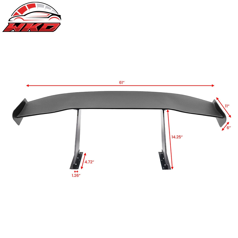 Universal 61" GT Trunk Spoiler Adjustable Rear Racing Wing (V4D Leg + V4C Plate)