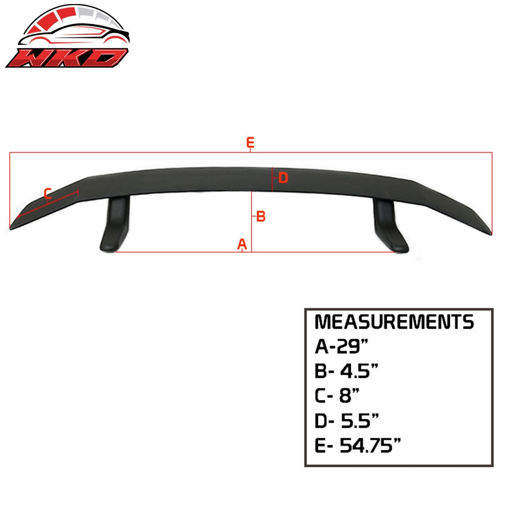 Universal IKON Style ABS Plastic Add On Matte Black Rear Trunk Wing Spoiler Tail