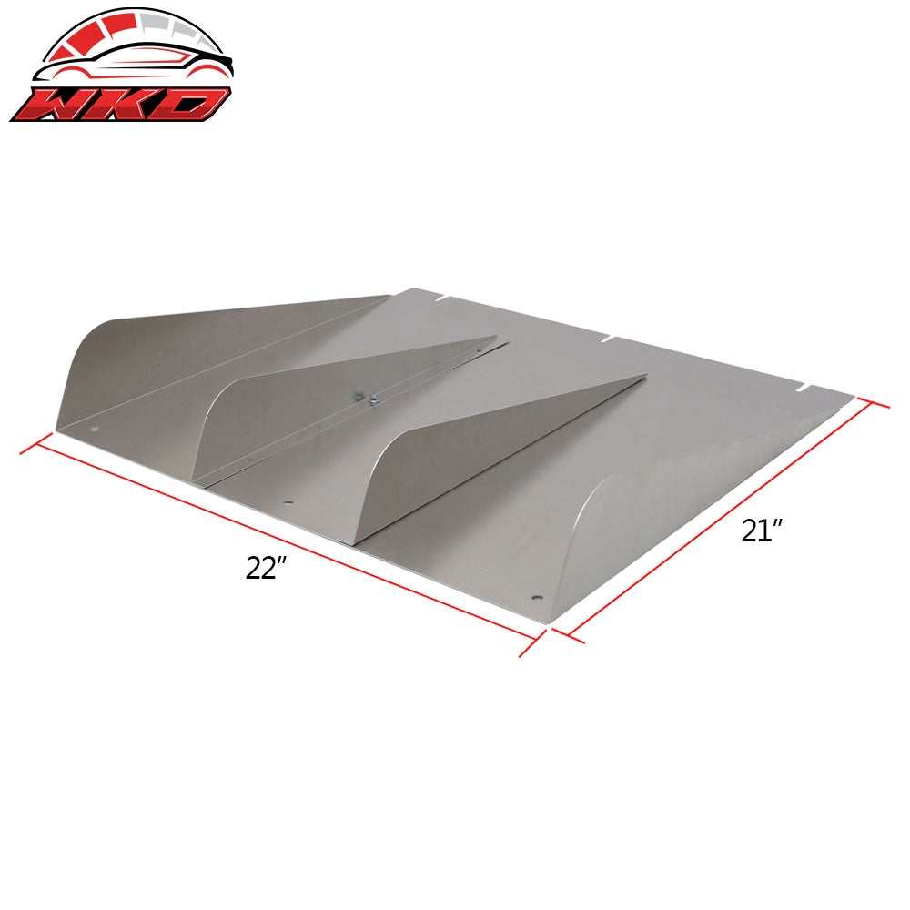 22" x 21" Universal Aluminum Type 1 4 FIn Fins Rear Bumper Lip Diffuser Canards