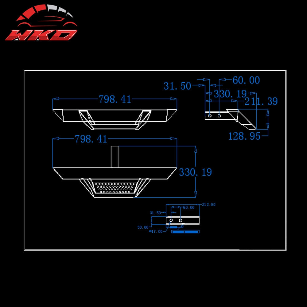 Universal Black Powder Steel Rear Bumper Step 2Inch Hitch Receiver 31.5 Inch