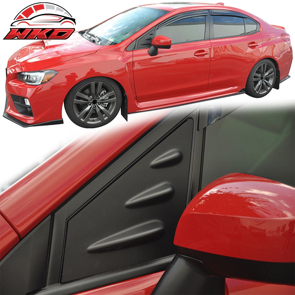 Fits 15-21 Subaru WRX STI Style Matte Black Side Window Louvers Vent Scoop ABS