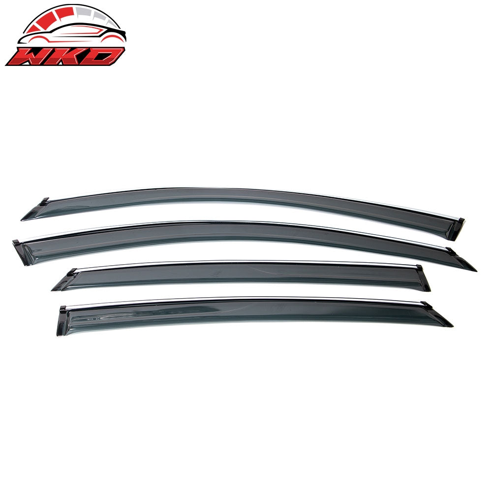Fits 18-25 Honda Accord Sedan OE Style Window Visors w/ Chrome Trim Acrylic 4Pc