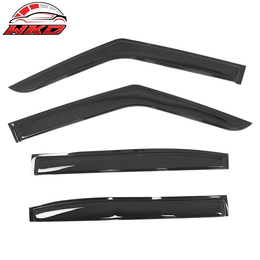 Fits 22-25 Rivian R1T Window Visors Vent Rain Wind Sun Guards Deflectors Tape-On