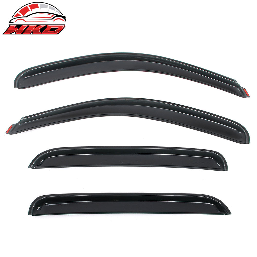 Fits 07-14 Silverado Sierra 1500 2500 HD Crew Cab Window Visors Guard In-Channel